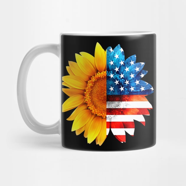 Patrioctic Sunflower American Flag 4th Of July by Kaileymahoney